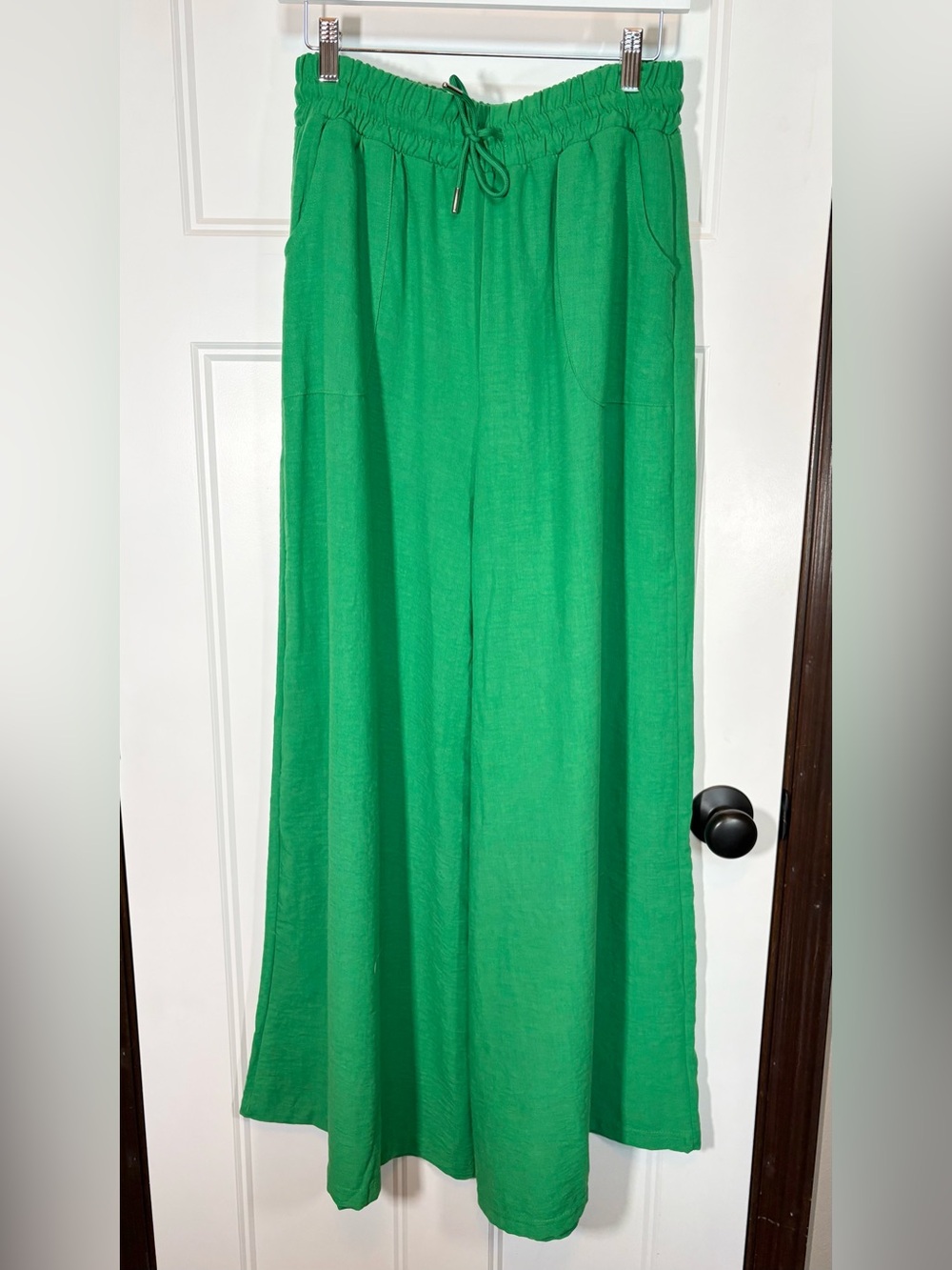 Ayriss Kelly Green Wide Leg Pants Flowy Trouser Size XL